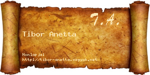Tibor Anetta névjegykártya